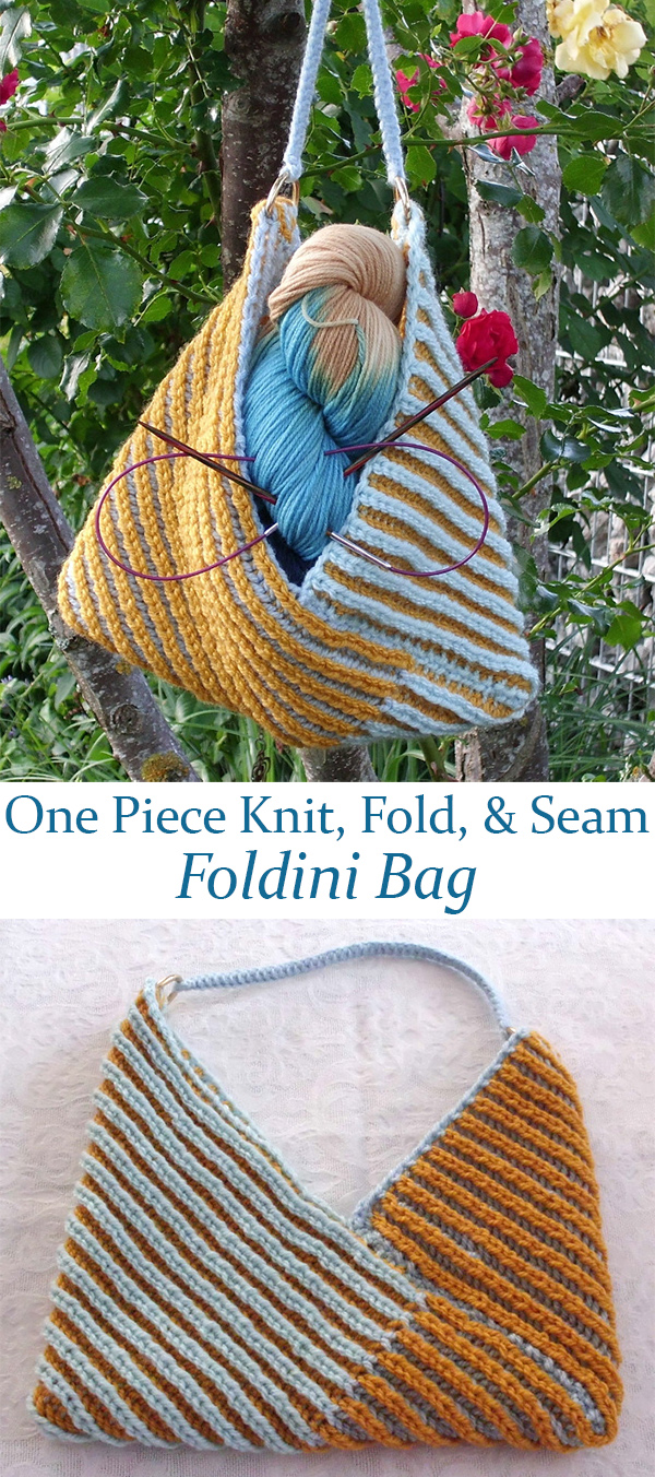 Free Knitting Pattern for One Piece Foldini Bag