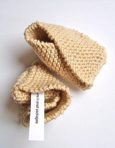 Free knitting pattern for Fortune Cookie Baby Booties and more booties knitting patterns