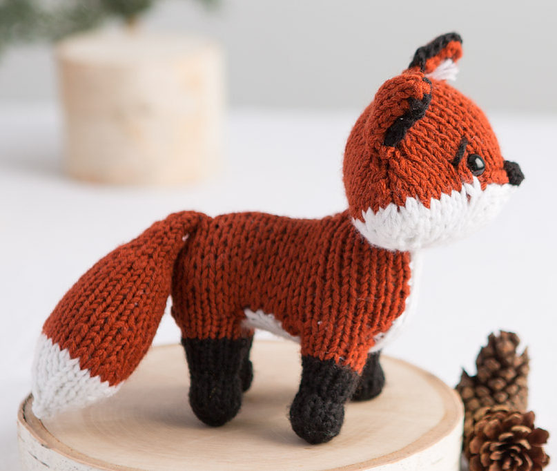 Free Knitting Pattern for Fox Toy