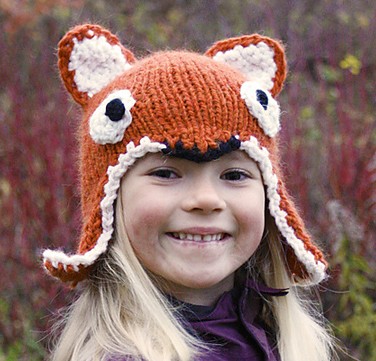 Fox Hat with ear flaps free knitting pattern