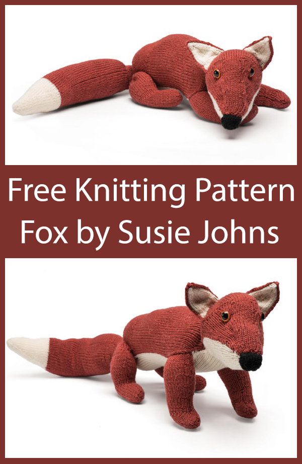Free Knitting Pattern for Fox Toy Softie