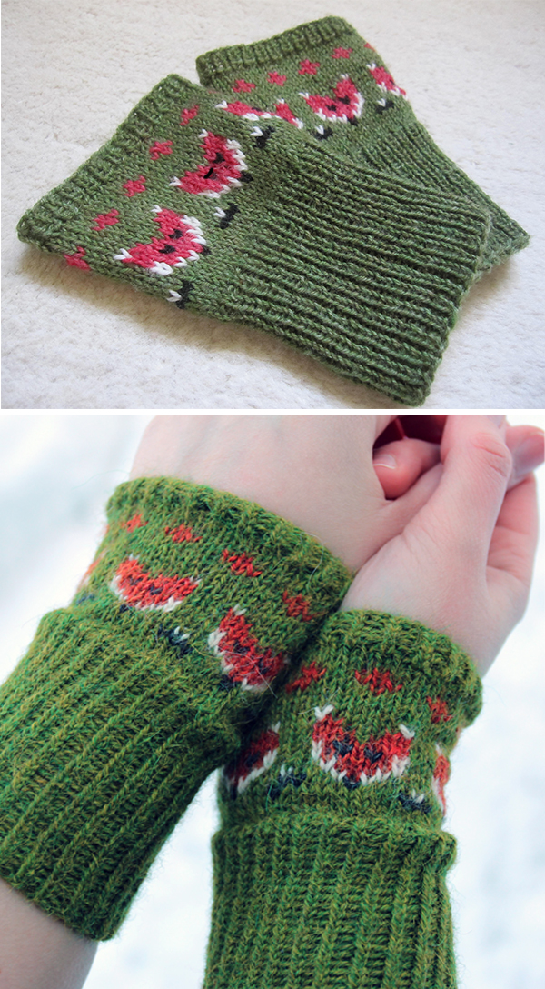 Free Knitting Pattern for Foxy Mittlets