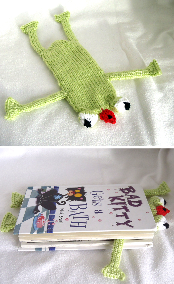 Knitting Pattern for Frog Bookmark
