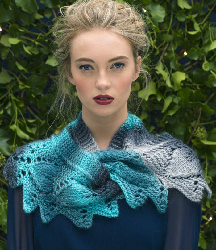 Free Knitting Pattern for Frosted Leaves Cowl