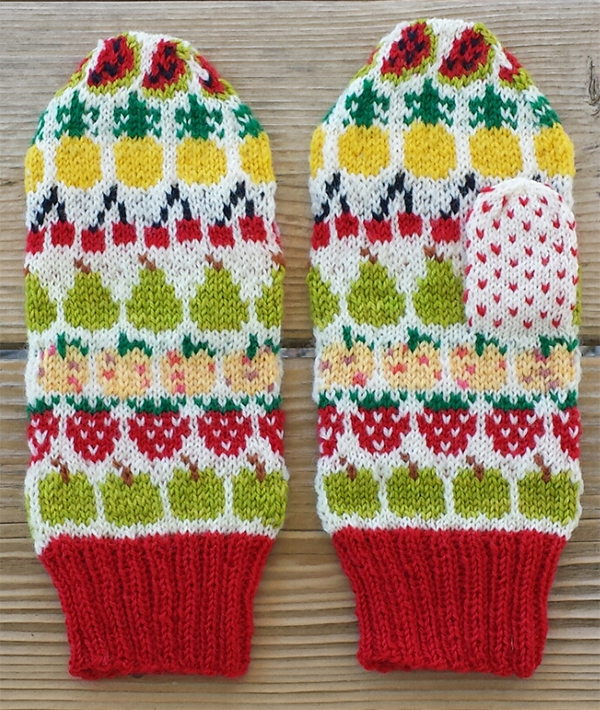 Free Knitting Pattern for Fruit Mittens