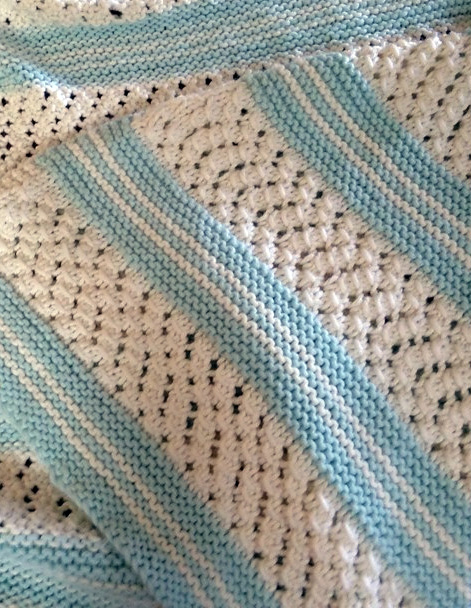 Free knitting pattern for easy Garter Stitch Baby Blanket