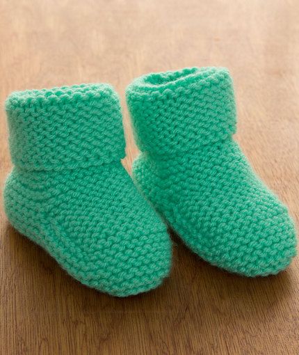 Free Knitting Pattern for Garter Stitch Baby Booties