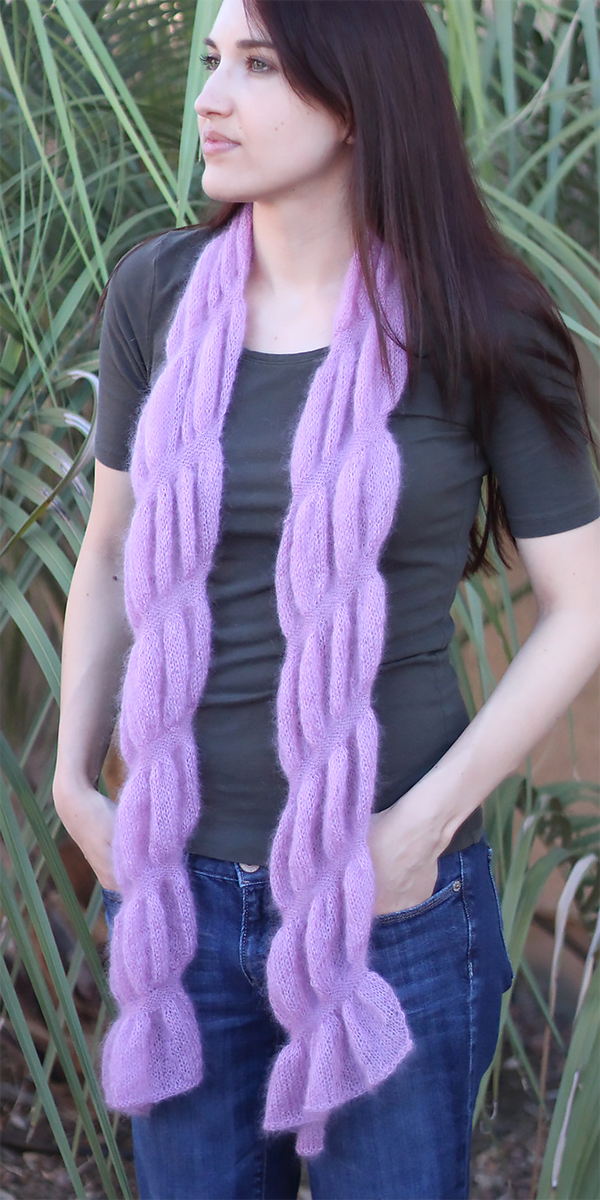 Free Knitting Pattern for Easy Ruched Scarf