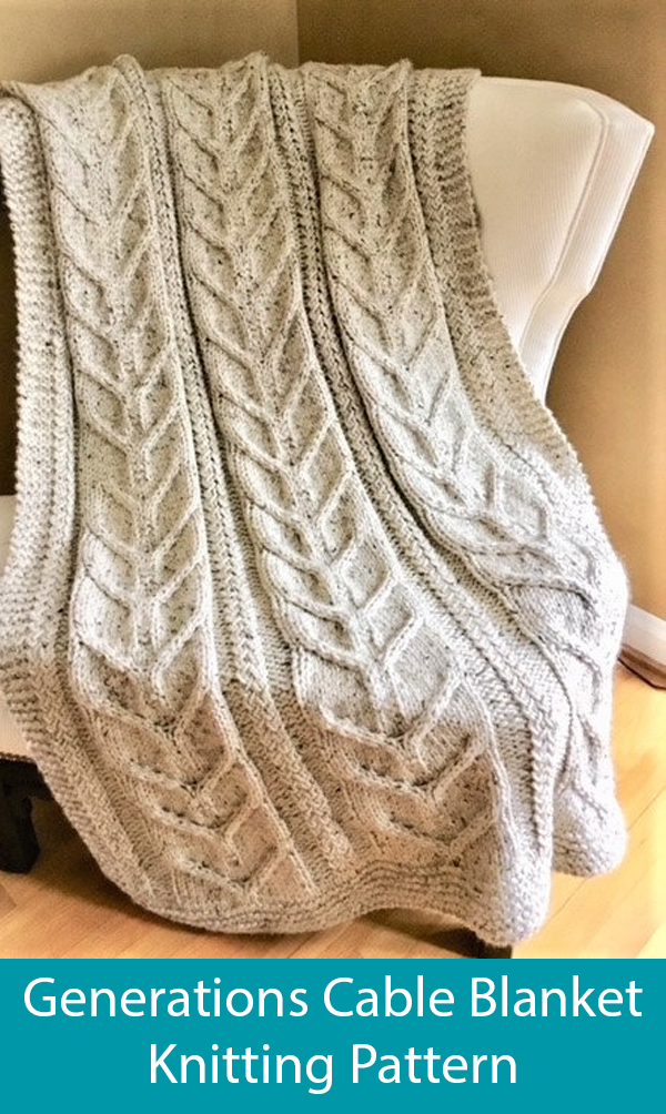 Knitting Pattern for Generations Cable Blanket