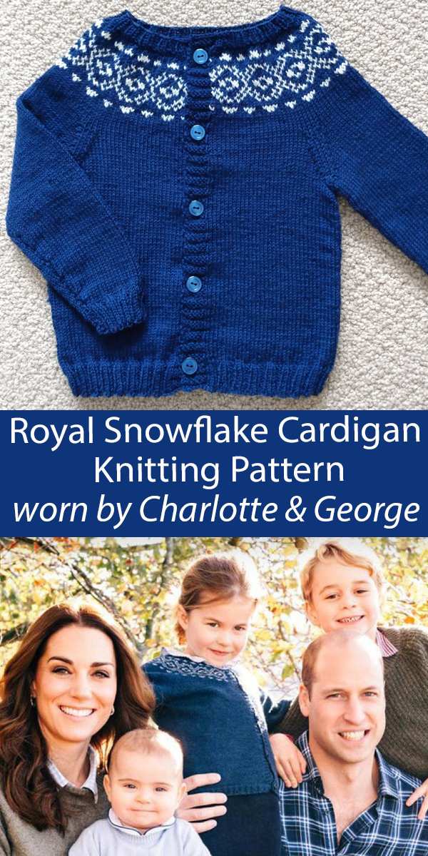 Royal Knitting Pattern for Prince George / Princess Charlotte Snowflake Cardigan