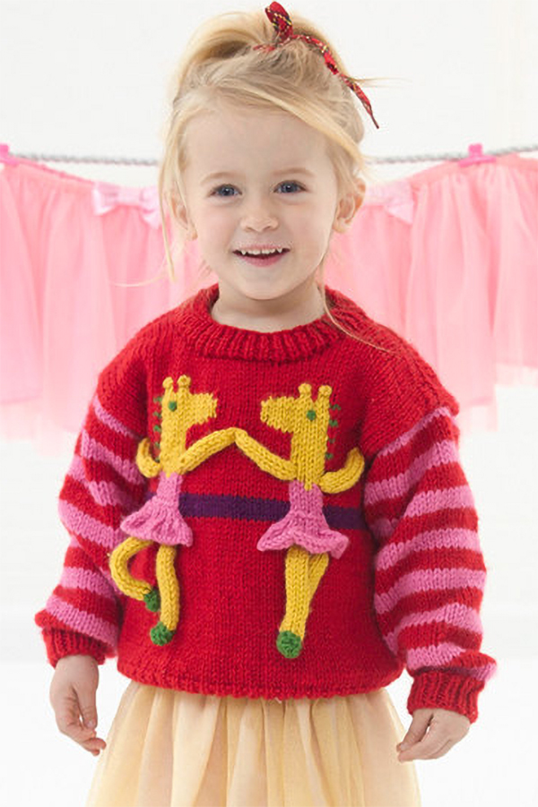 Free Knitting Pattern for Giraffe Ballerina Sweater