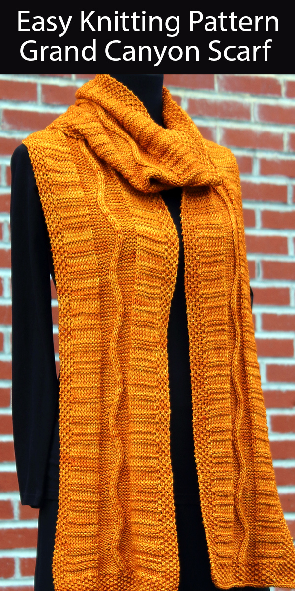 Easy Knitting Pattern for Grand Canyon Scarf