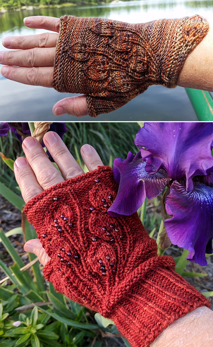 Free Knitting Pattern for Grandifolia Fingerless Mitts