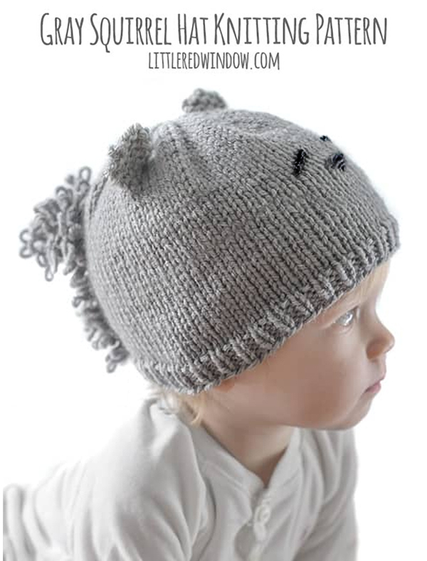 Free Knitting Pattern for Gray Squirrel Hat