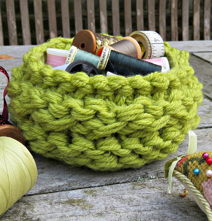 Free Knitting Pattern for Bulky Basket
