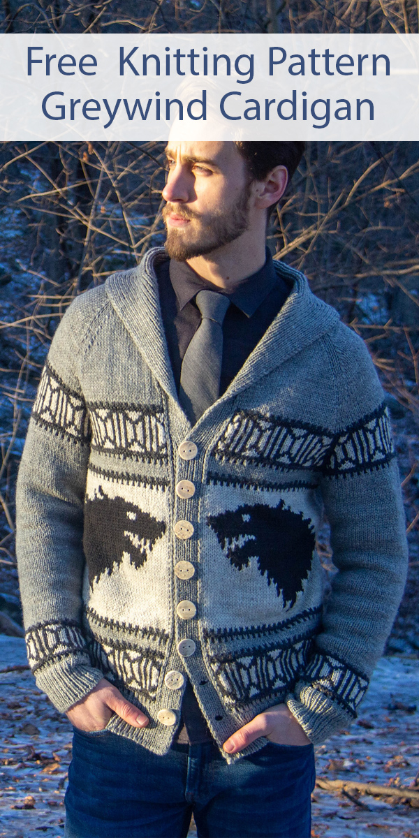 Free knitting pattern for Game of Thrones inspired Greywind Cardigan