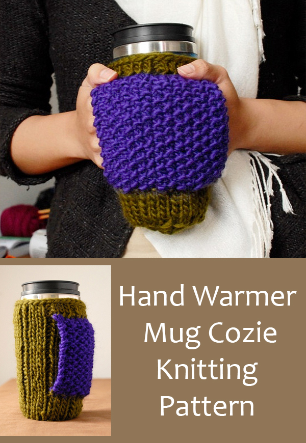 Knitting Pattern Set for Hand Warmer Mug Cozie