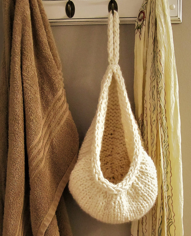 Free Knitting Pattern for Hanging Basket