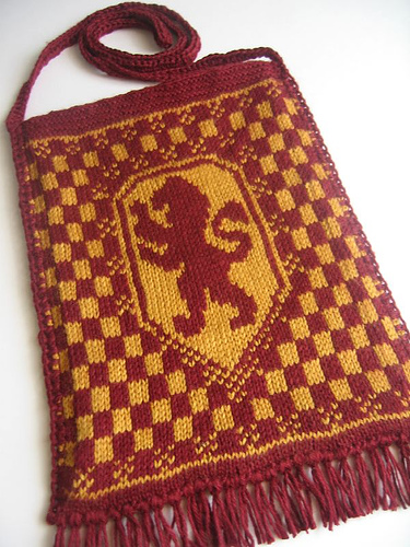Harry Potter House Fair Isle Pouch Bags Free Knitting Patterns 