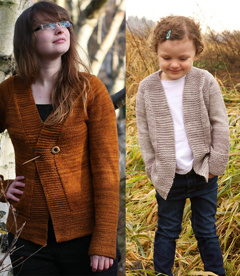 Free knitting pattern for Harvest Cardigan for the Whole Family