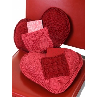 Heart Pillow with Pocket Free Knitting Pattern and more pillow knitting patterns