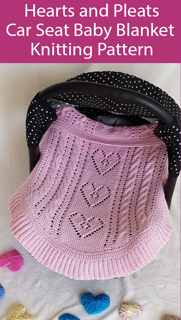 Knitting Pattern for Hearts and Pleat Car Seats Baby Blanket