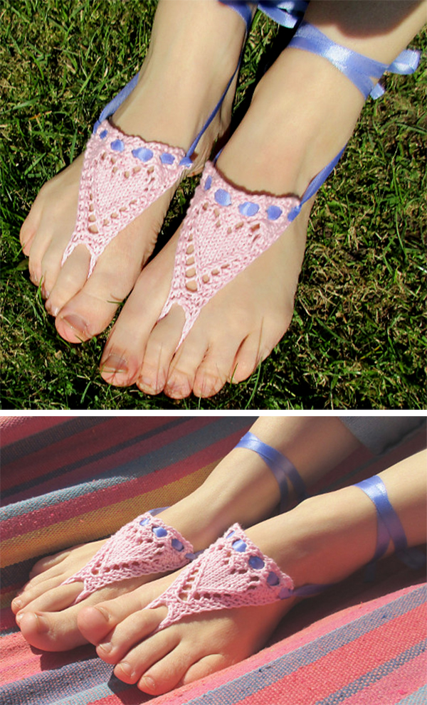 Knitting Pattern for Hearts Barefoot Sandals