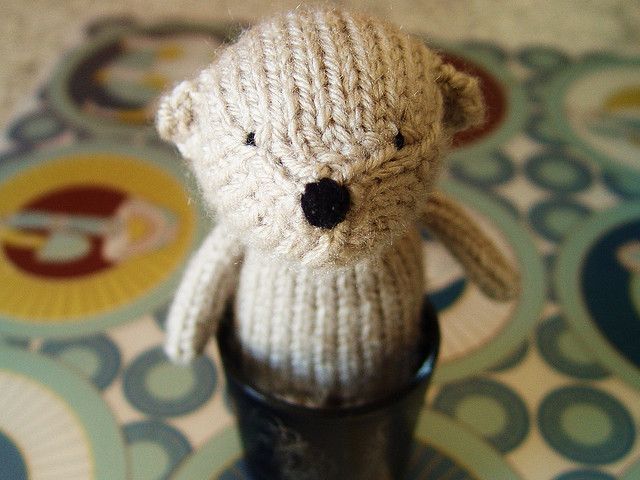 Free knitting pattern for Henri small bear toy and more teddy bear knitting patterns