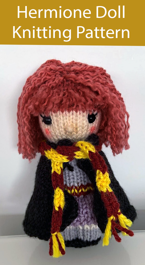 Knitting Pattern for Hermione Doll Inspired by Harry Potter Series