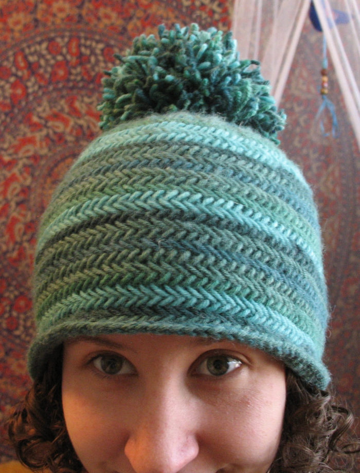 Free Knitting Pattern for Herringbone Hat