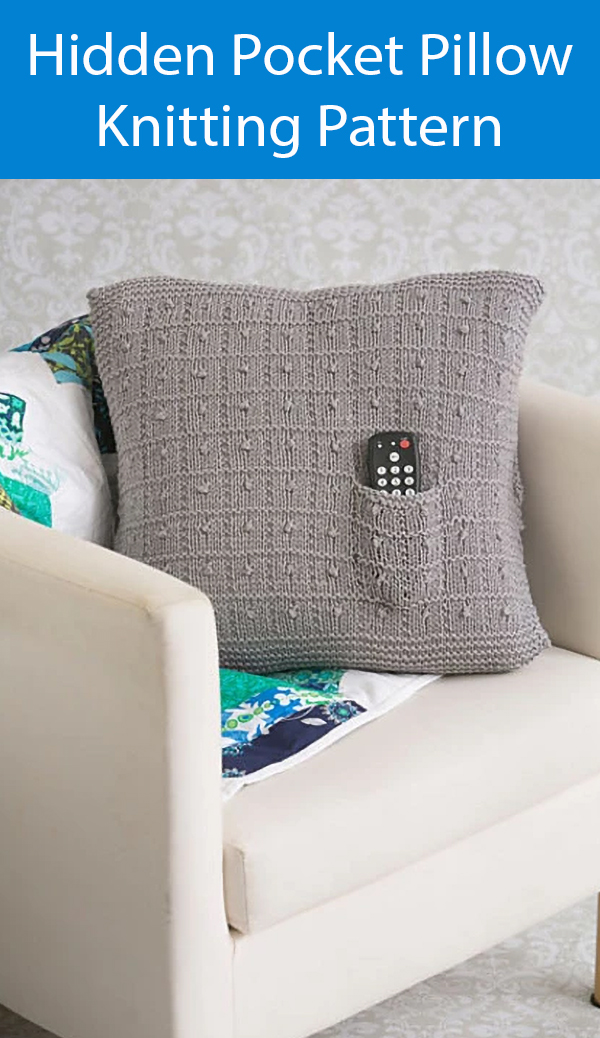 Knitting Pattern for Hidden Pocket Pillow