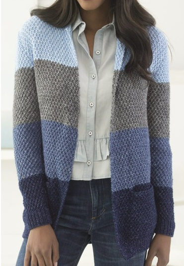 Free Knitting Pattern for Easy High Plains Cardigan