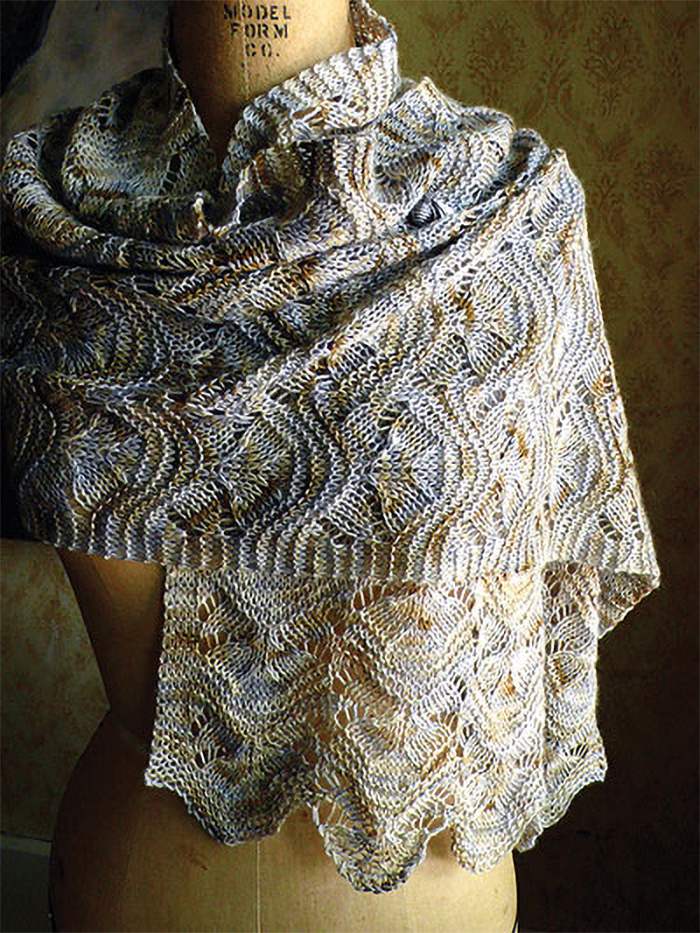 Knitting Pattern for Easy Hillflowers Scarf or Shawl