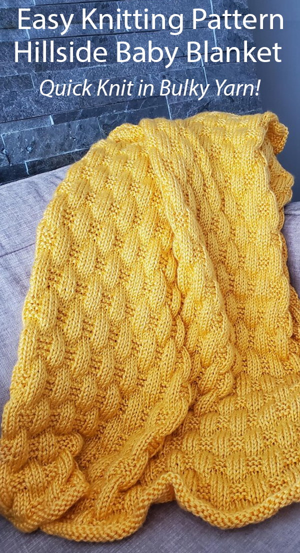 Free Knitting Pattern for Easy Hillside Baby Blanket in Bulky Yarn