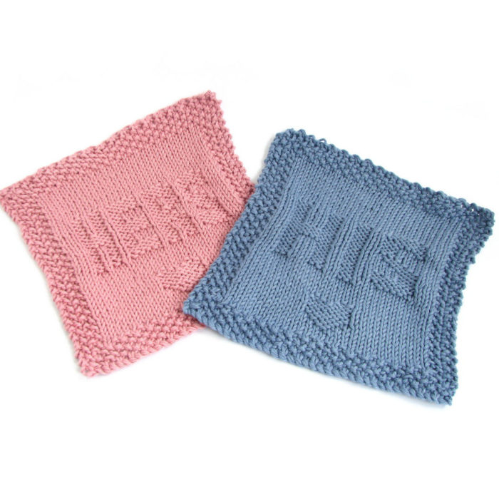 Knitting Pattern for His and Hers Wash Cloths
