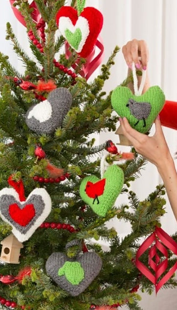 Free Knitting Patterns for Heart Holiday Ornaments