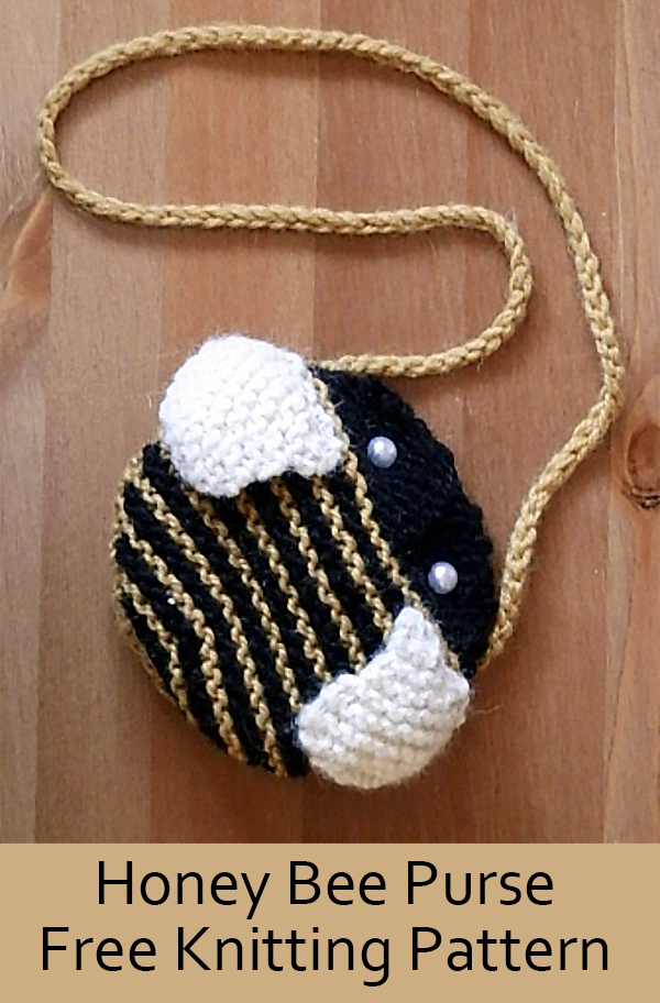 Free Knitting Pattern for Honey Bee Purse