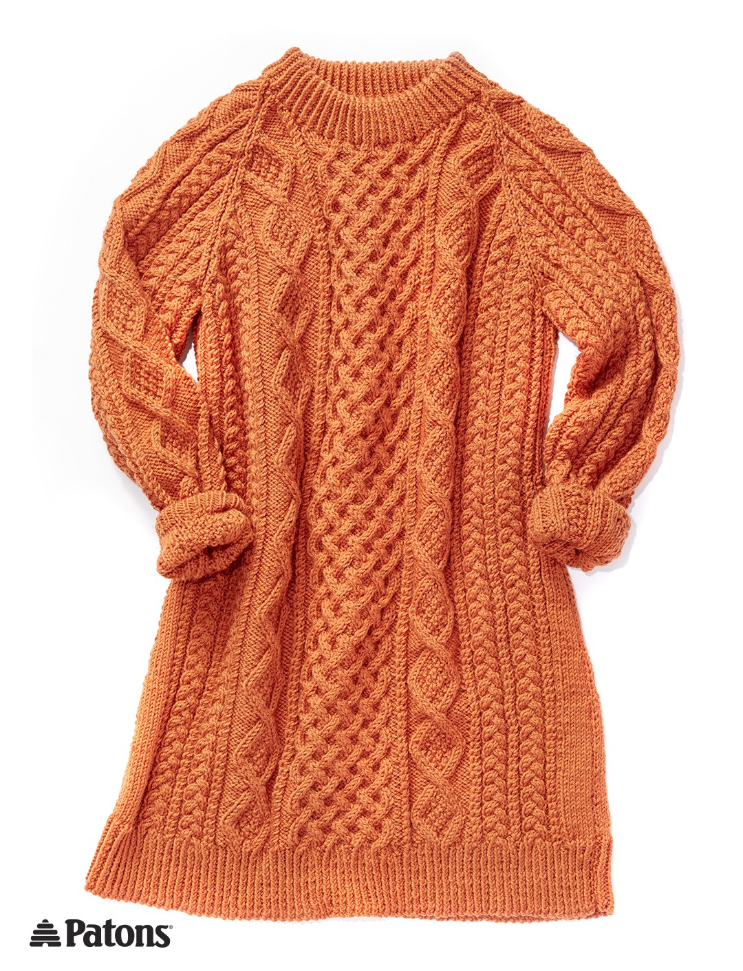 Free knitting pattern for Honeycomb Aran Sweater Dress