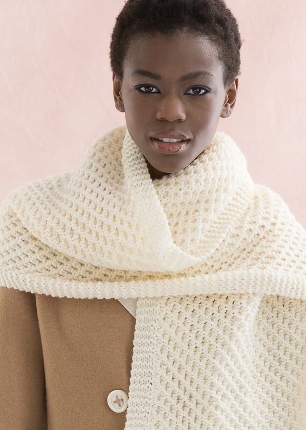Free knitting pattern for Honeycomb Wrap easy shawl or scarf