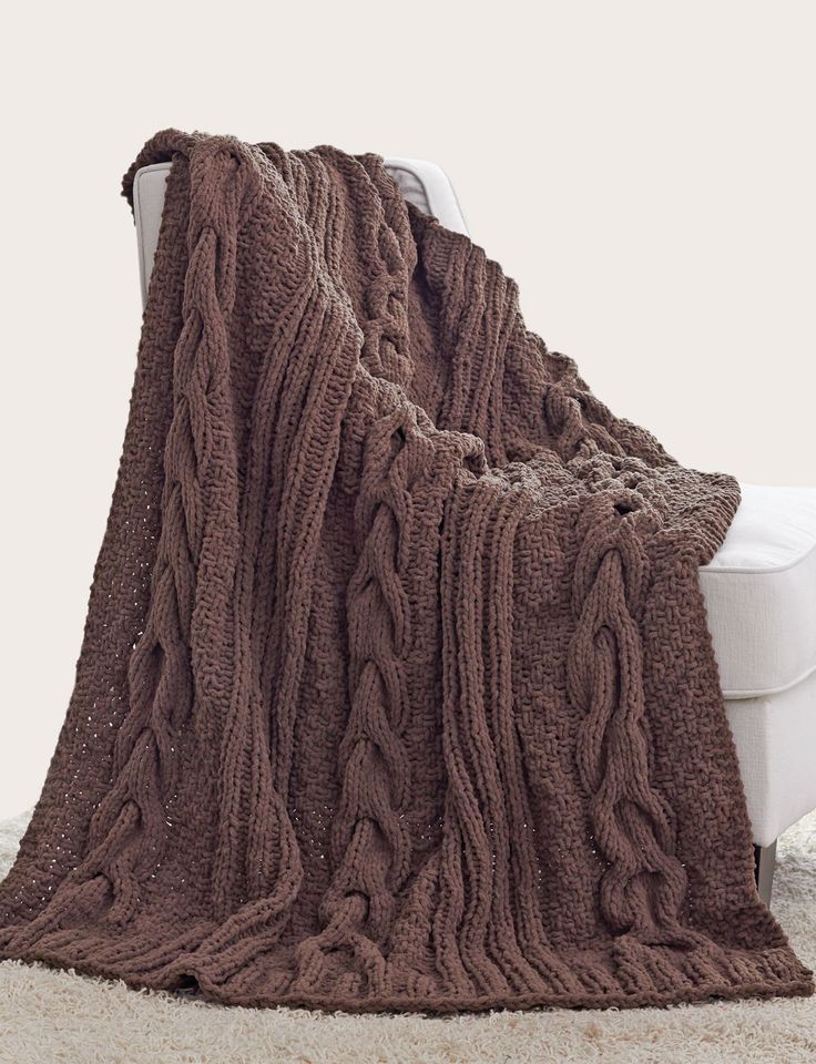 Free Knitting Pattern for Horseshoe Cable Blanket