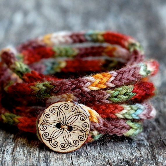 Knitting Pattern for Boho I-Cord Bracelet