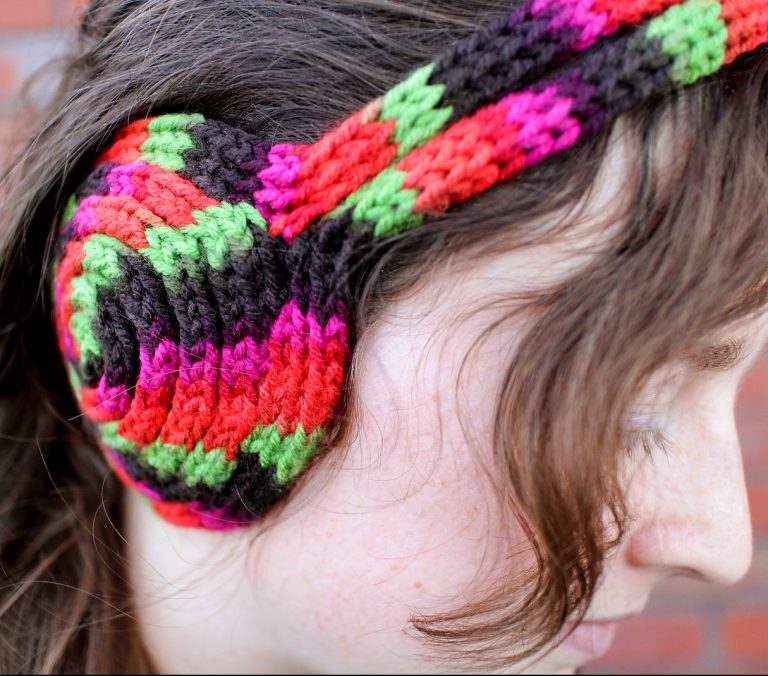 Free Knitting Pattern for I-Cord Earmuff Headband