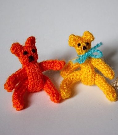 Free Knitting Pattern for I-Cord Teddy Bear