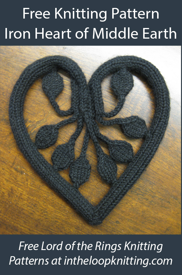 Free Lord of the Rings Knitting Pattern Iron Heart of Middle Earth Ruuhimäen Rautasydän 