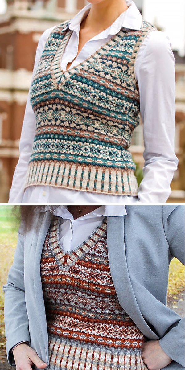 Free Knitting Pattern for Ivy League Vest