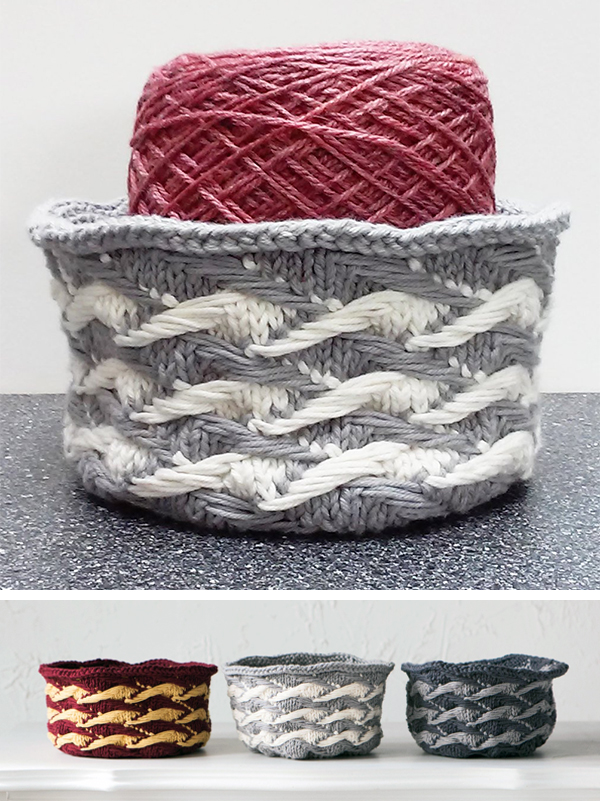 Knitting Pattern for Jacquard Basket