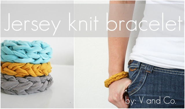 Free Finger Knitting Pattern for Jersey Knit Bracelet