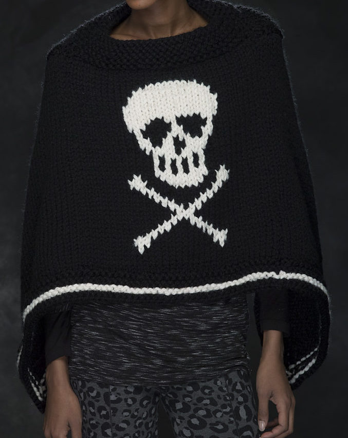Free Knitting Pattern for Jolly Roger Poncho