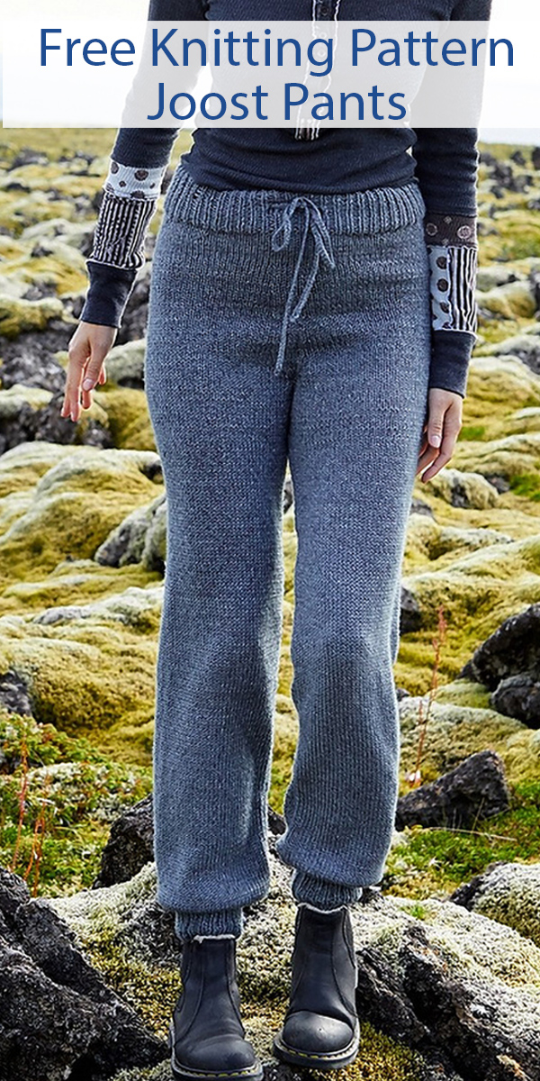 Free Knitting Pattern for Joost Pants Sizes S to 2X
