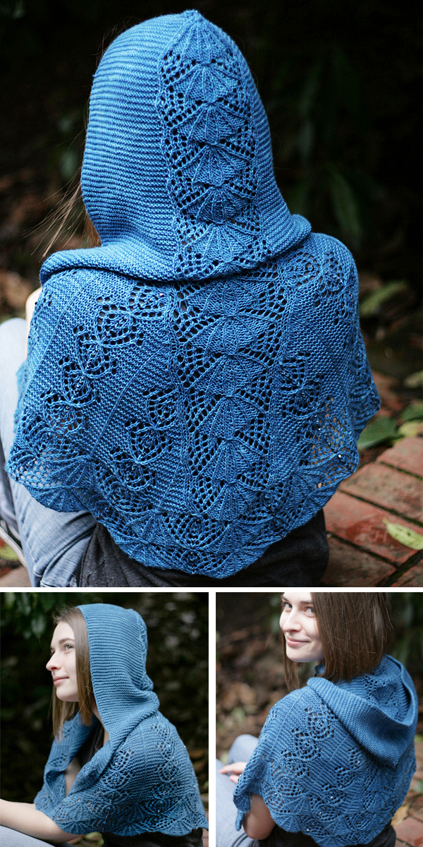 Knitting Pattern for Jo's Pride Hooded Shawl